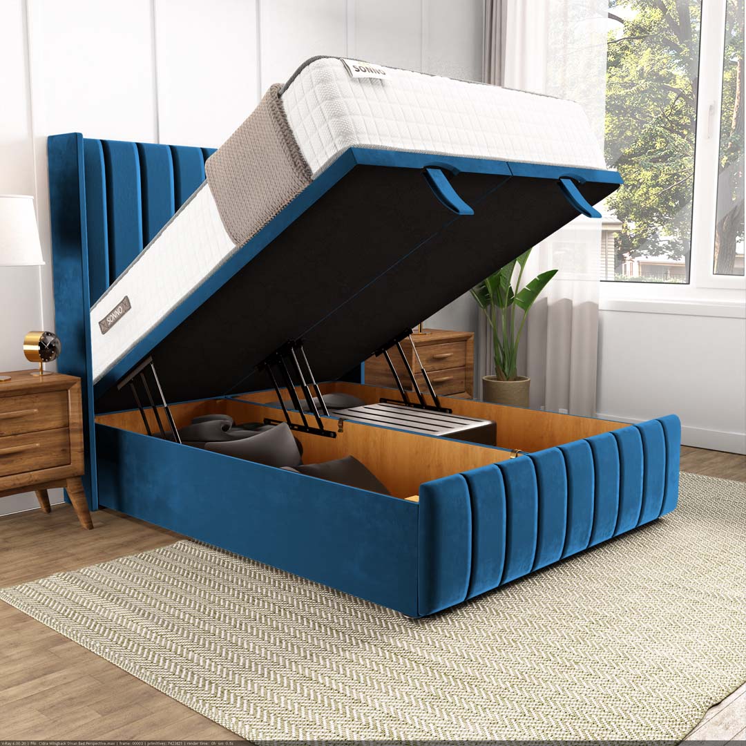 Cidra Wingback Ottoman Divan Bed