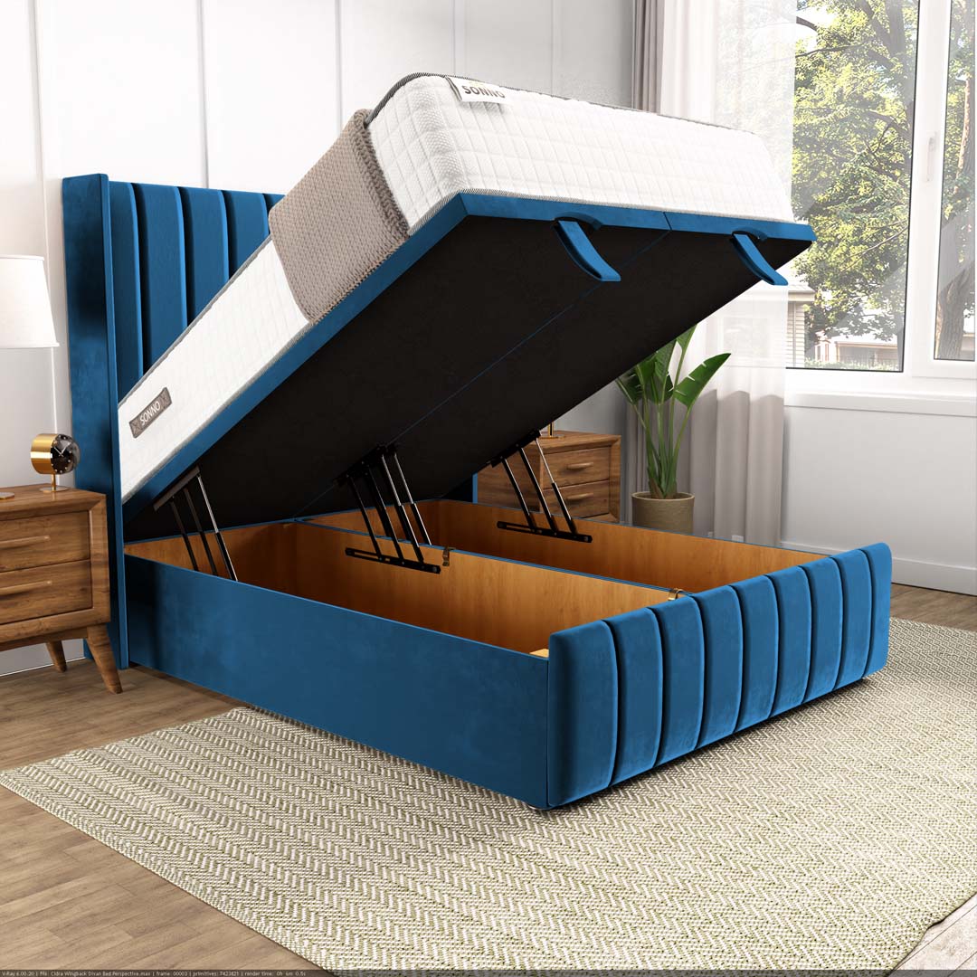 Cidra Wingback Ottoman Divan Bed