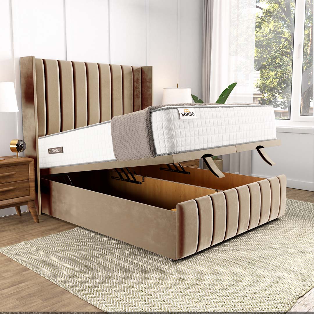 Cidra Wingback Ottoman Divan Bed