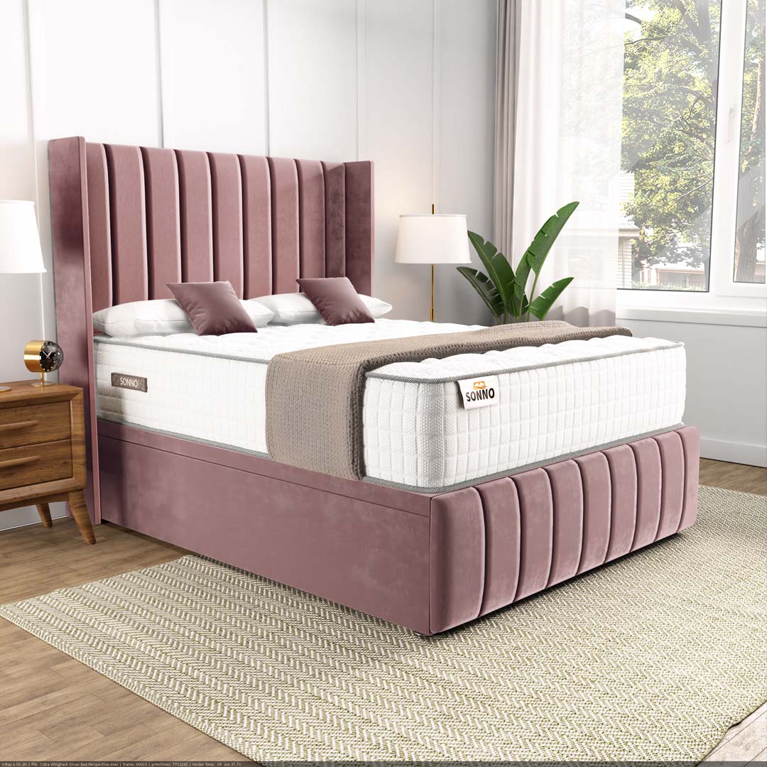 Cidra Wingback Ottoman Divan Bed