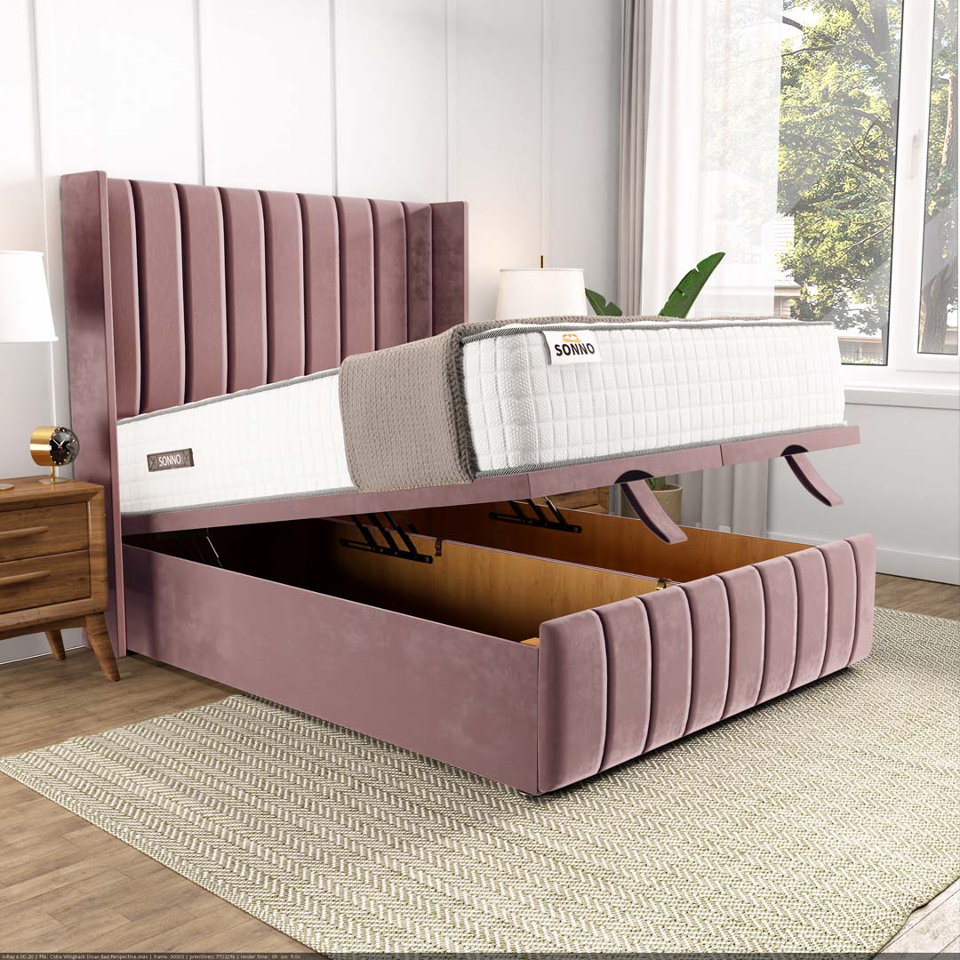 Cidra Wingback Ottoman Divan Bed