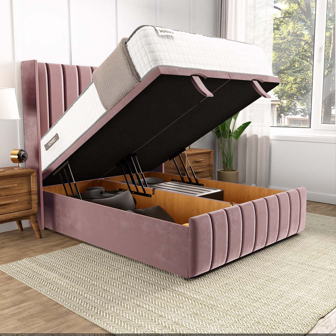 Cidra Wingback Ottoman Divan Bed
