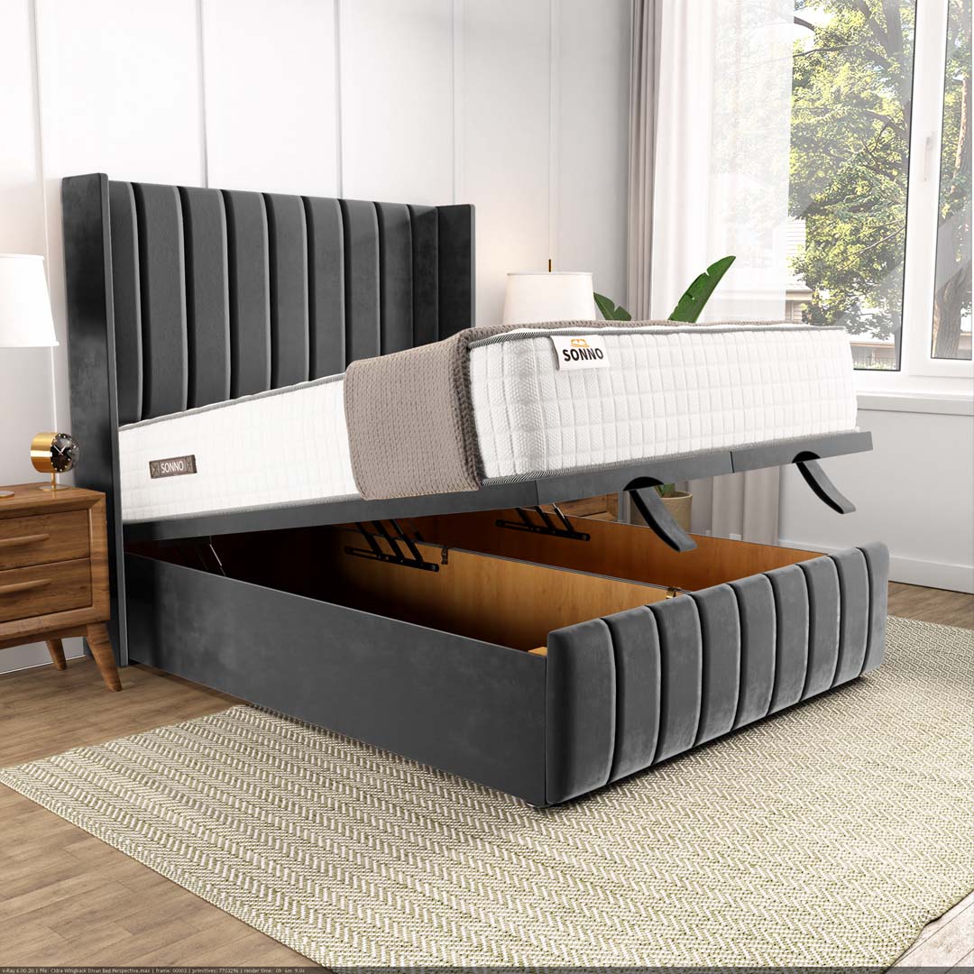 Cidra Wingback Ottoman Divan Bed