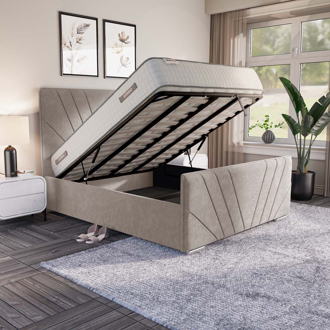 Fiji Sunrise Upholstered Ottoman Bed
