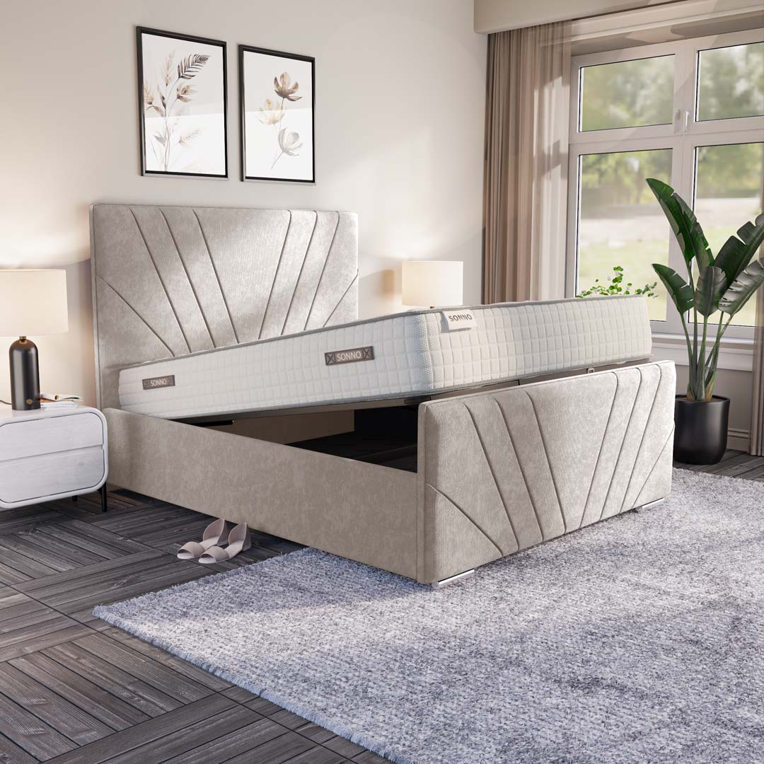 Fiji Sunrise Upholstered Ottoman Bed