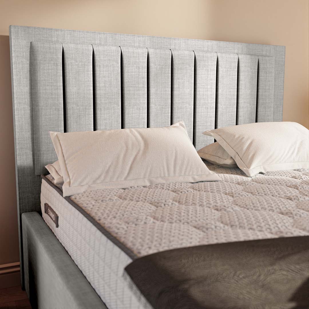 Hamilton Upholstered Bed - Silver Linoso – Sonno