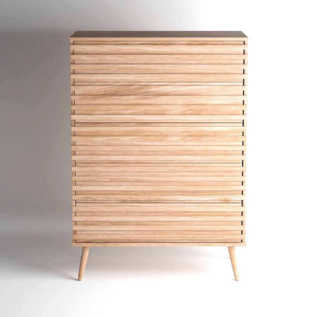 Isla 5 Drawers Chest - Natural