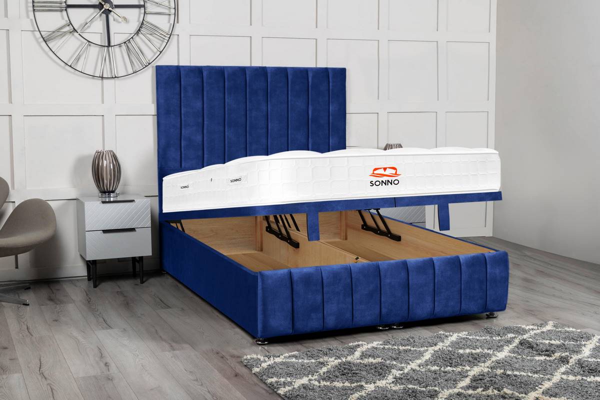 Sydney Ottoman Divan Bed - Blue Coniston – Sonno