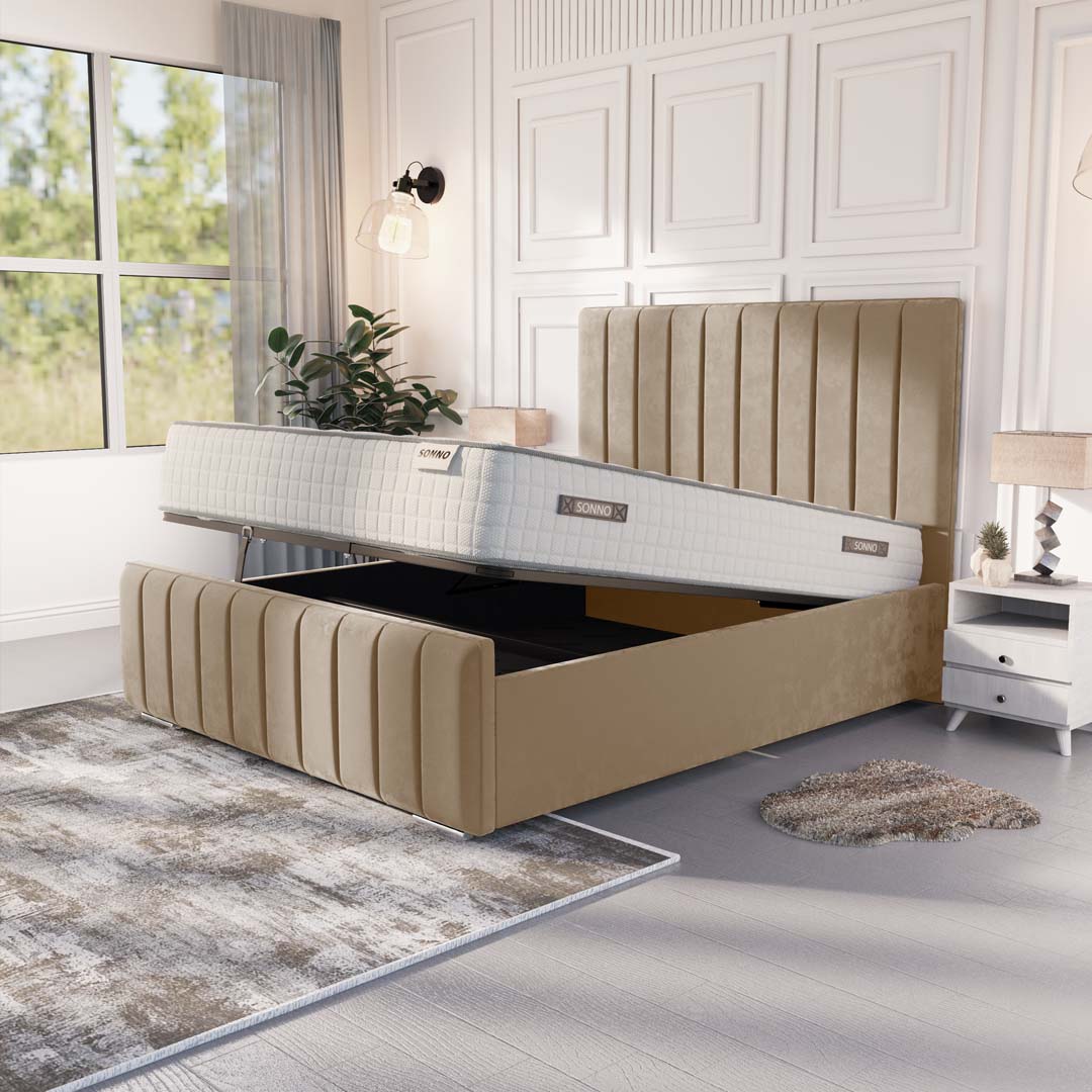 Lisbon Upholstered Ottoman Bed