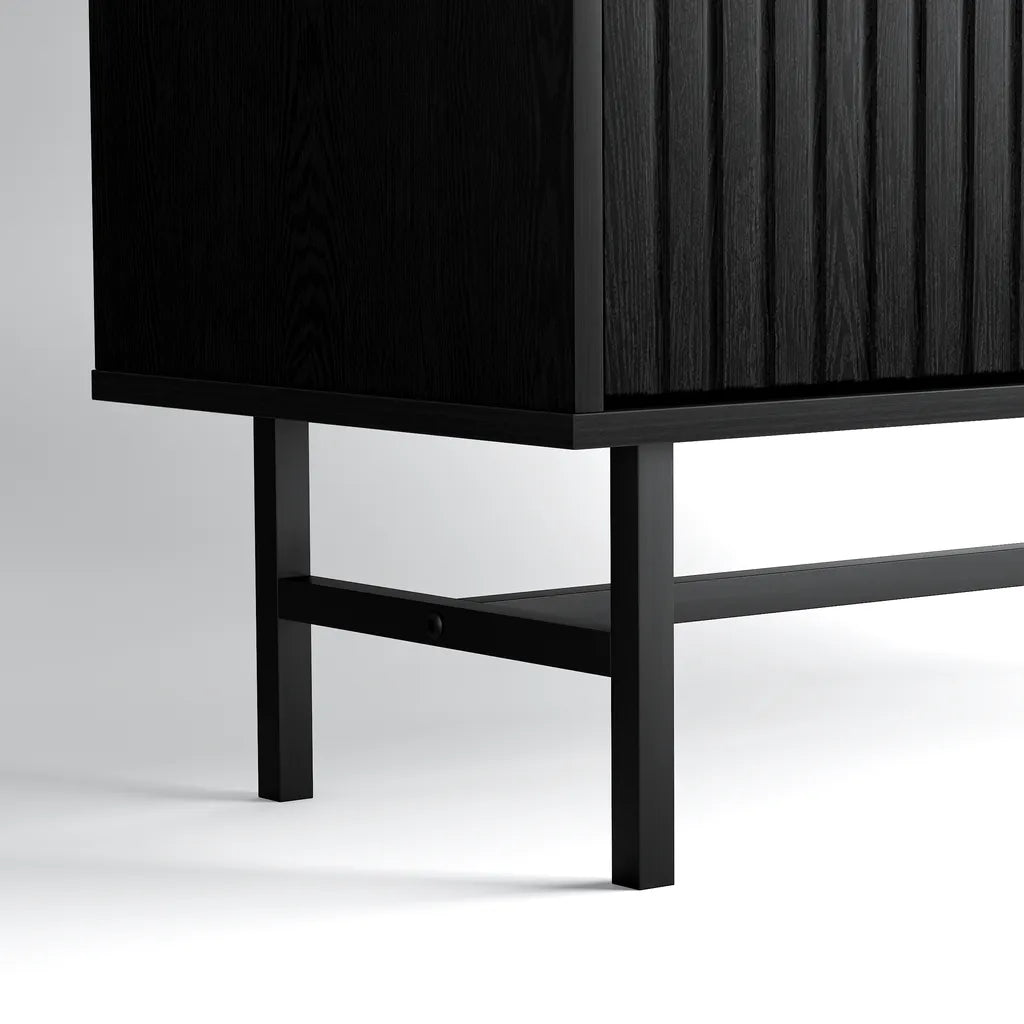 Noir 3 Drawers Chest - Black