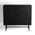 Noir 3 Drawers Chest - Black