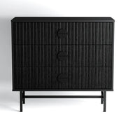 Noir 3 Drawers Chest - Black