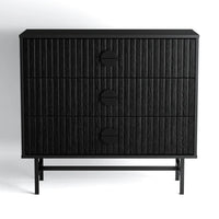 Noir 3 Drawers Chest - Black