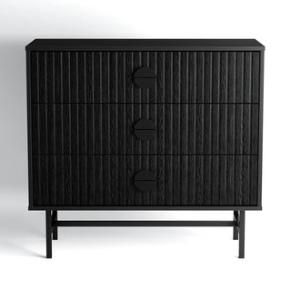 Noir 3 Drawers Chest - Black