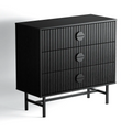 Noir 3 Drawers Chest - Black