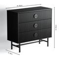 Noir 3 Drawers Chest - Black