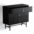 Noir 3 Drawers Chest - Black