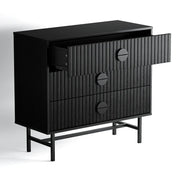 Noir 3 Drawers Chest - Black