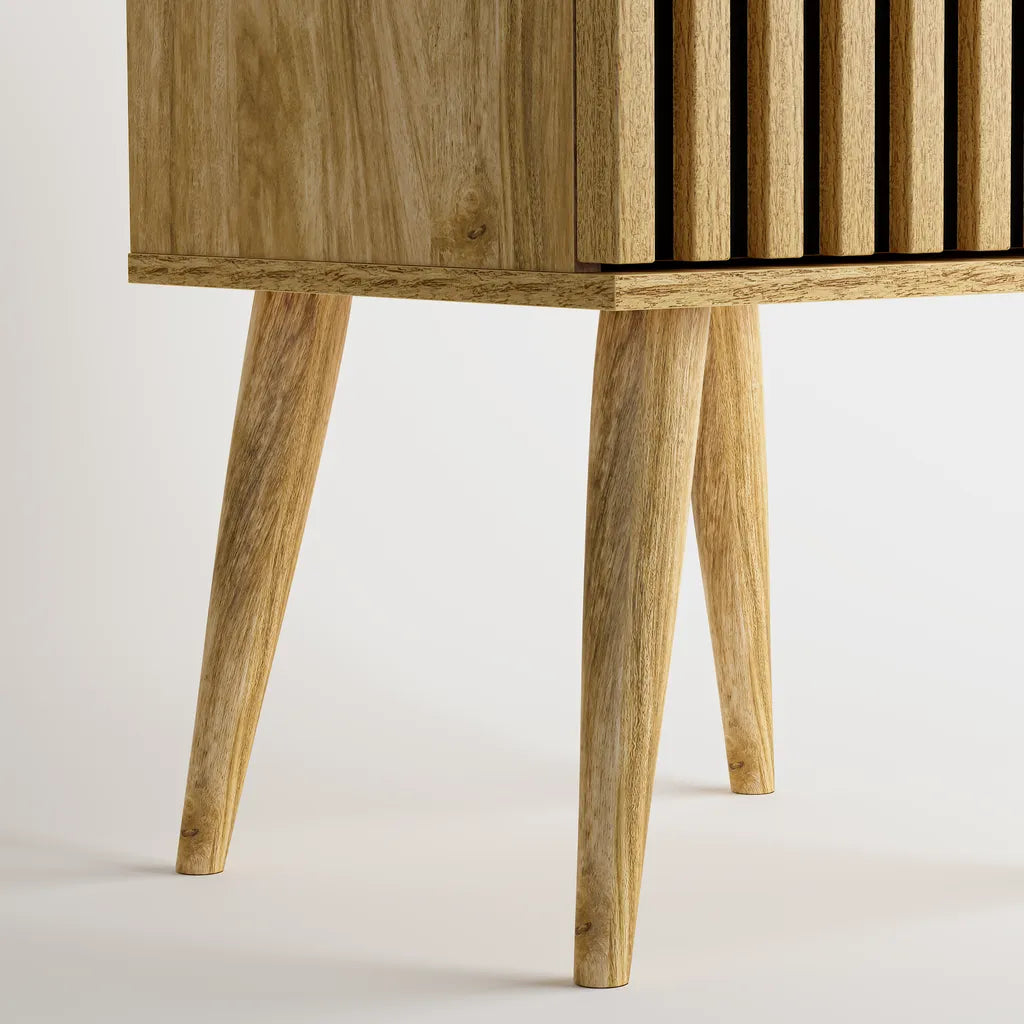 Flute Bedside Table - Natural