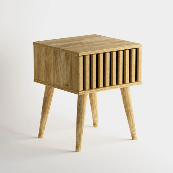 Flute Bedside Table - Natural