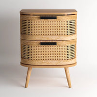 Portobello 2 Drawer Bedside Table - Natural