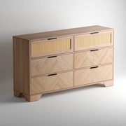 Mayfair 3+3 Drawers Chest - Natural