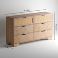 Mayfair 3+3 Drawers Chest - Natural