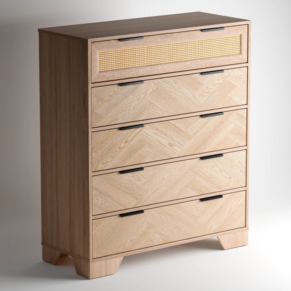 Mayfair 5 Drawers Chest - Natural