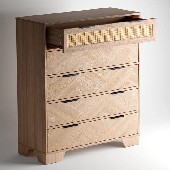Mayfair 5 Drawers Chest - Natural