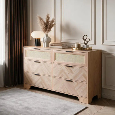 Mayfair 3+3 Drawers Chest - Natural