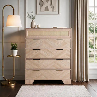 Mayfair 5 Drawers Chest - Natural