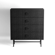 Noir 4 Drawers Chest - Black