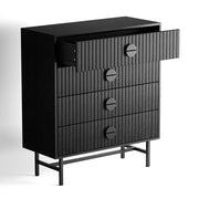 Noir 4 Drawers Chest - Black