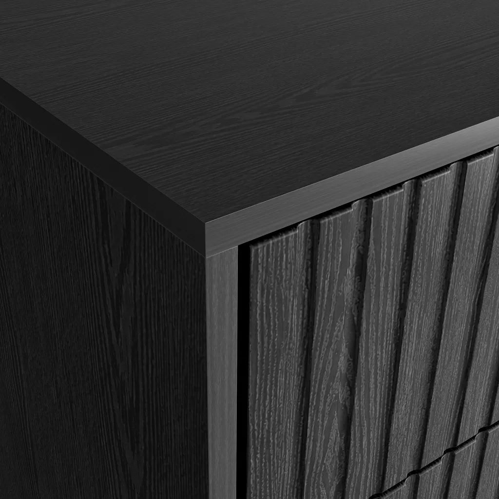 Noir 4 Drawers Chest - Black