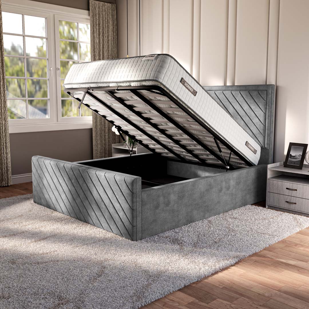 Oxford Upholstered Ottoman Bed