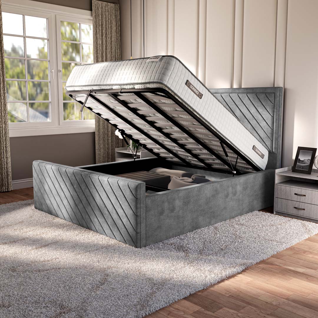 Oxford Upholstered Ottoman Bed