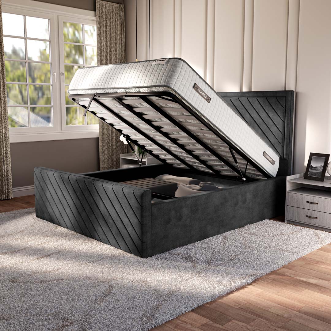 Oxford Upholstered Ottoman Bed