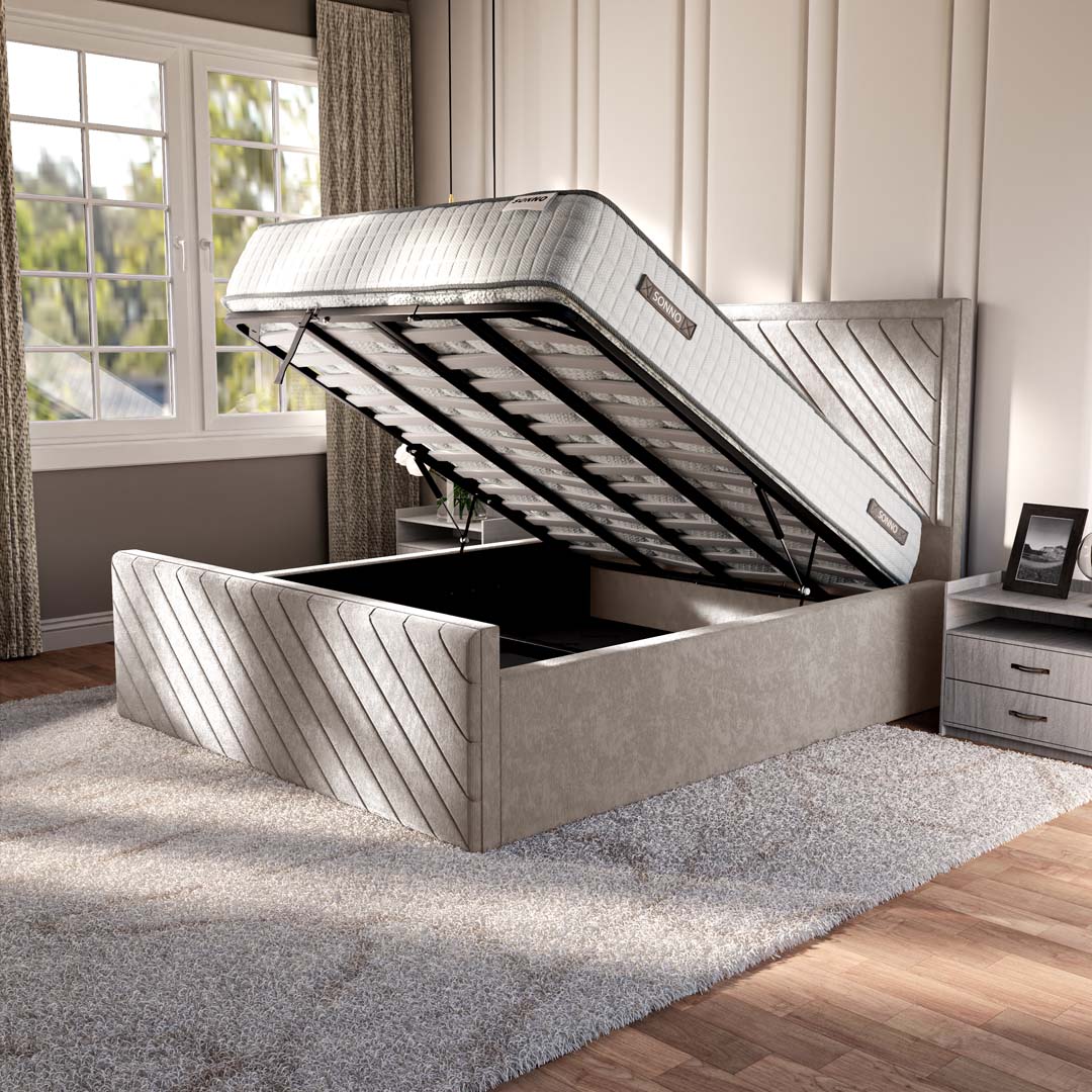 Oxford Upholstered Ottoman Bed