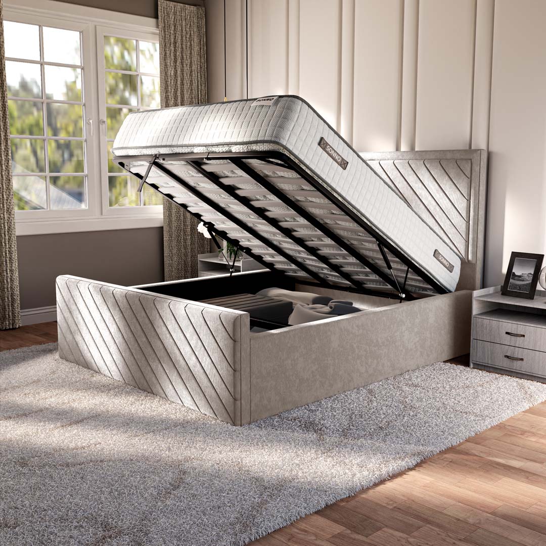 Oxford Upholstered Ottoman Bed
