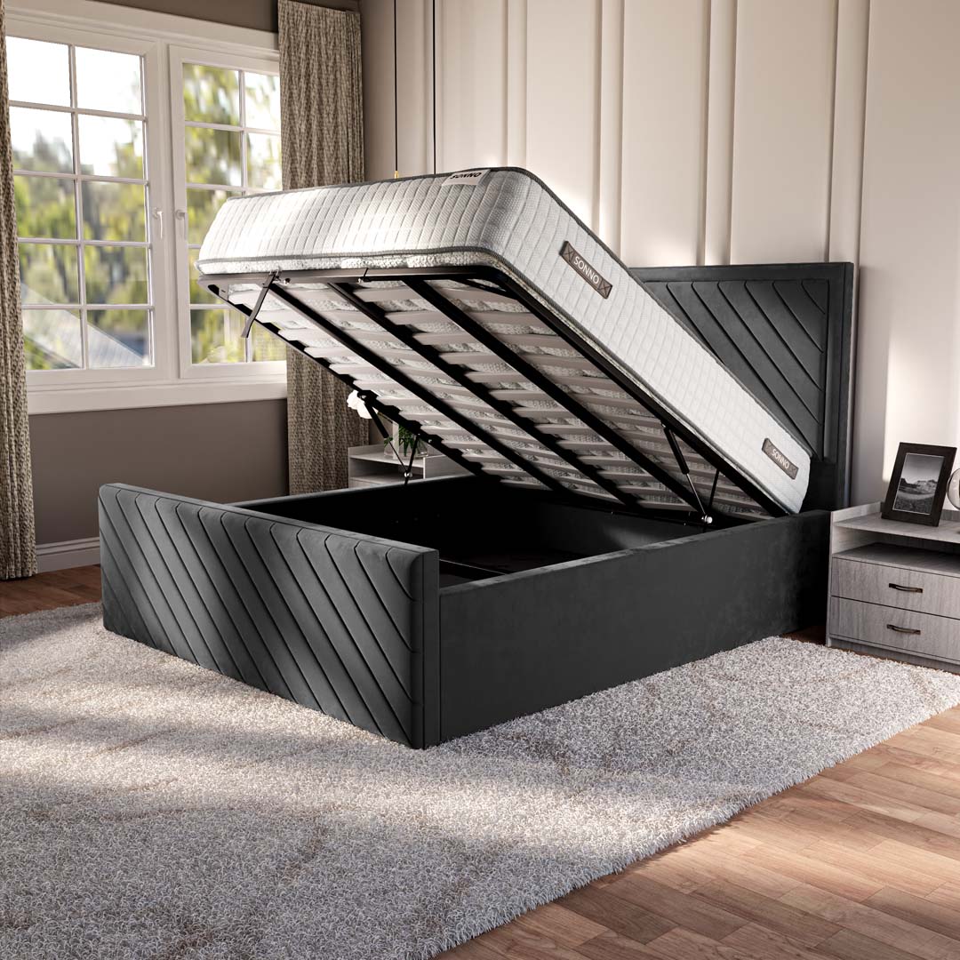 Oxford Upholstered Ottoman Bed