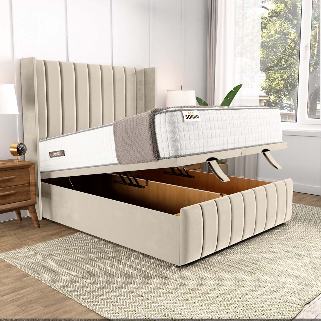 Cidra Wingback Ottoman Divan Bed