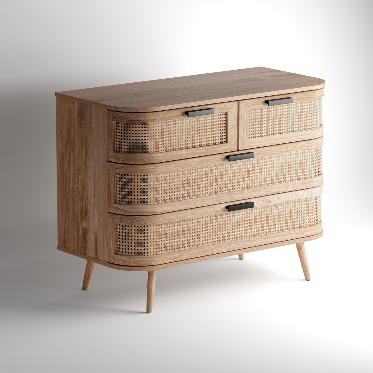 Portobello 2+2 Drawer Chest - Natural