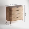 Portobello 4 Drawers Chest - Natural