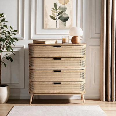 Portobello 4 Drawers Chest - Natural