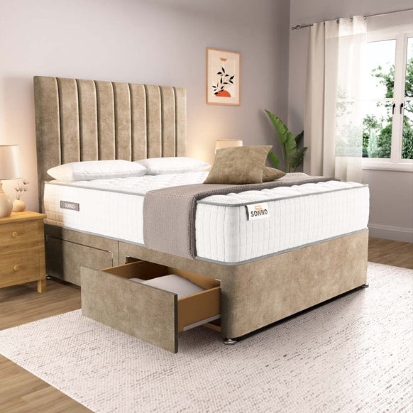 Prague Divan Bed - Mink Coniston – Sonno