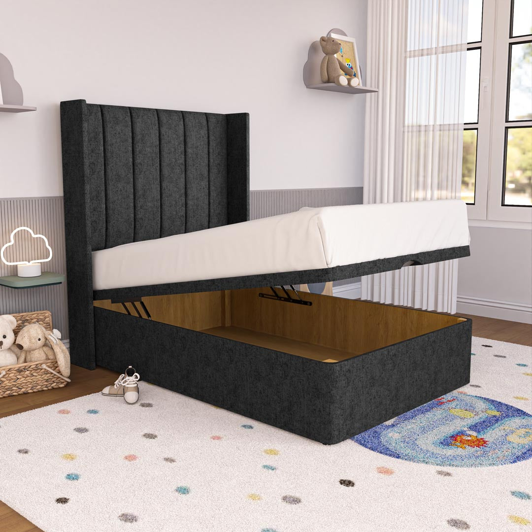 Prague Kids Wingback Ottoman Divan Bed