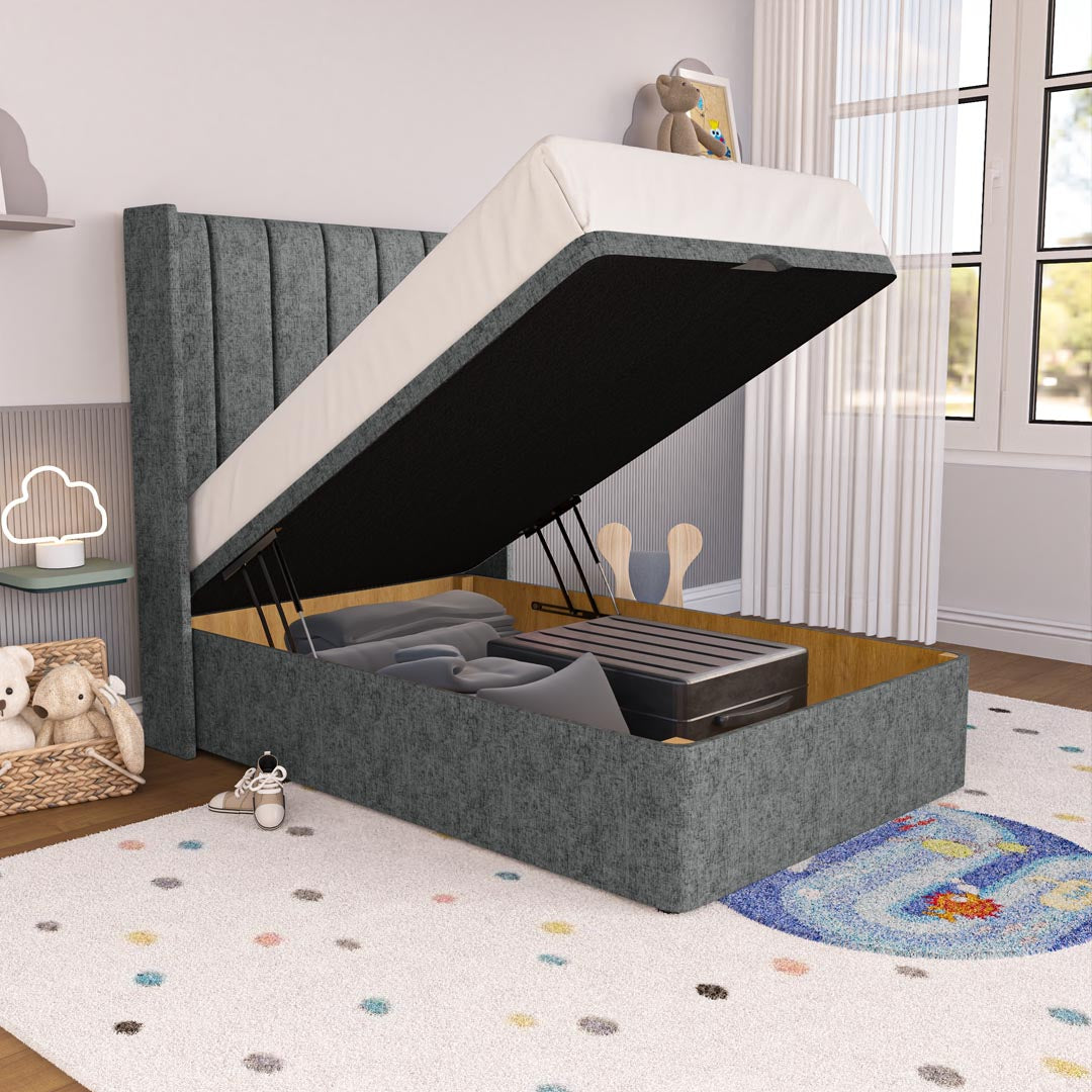 Prague Kids Wingback Ottoman Divan Bed