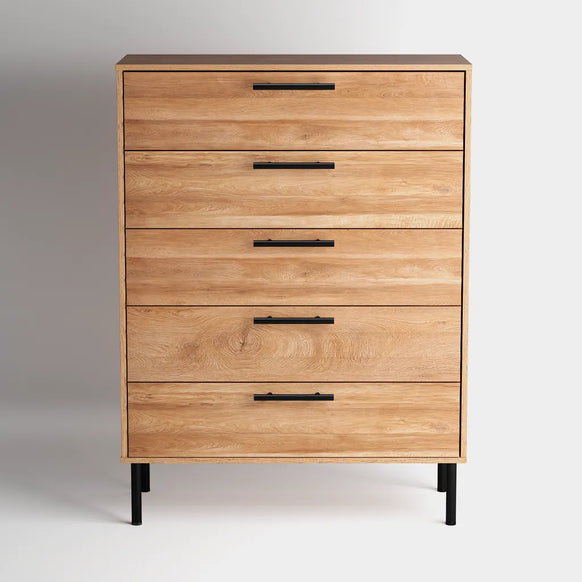 Renzo 5 Drawers Chest - Oak