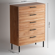Renzo 5 Drawers Chest - Oak