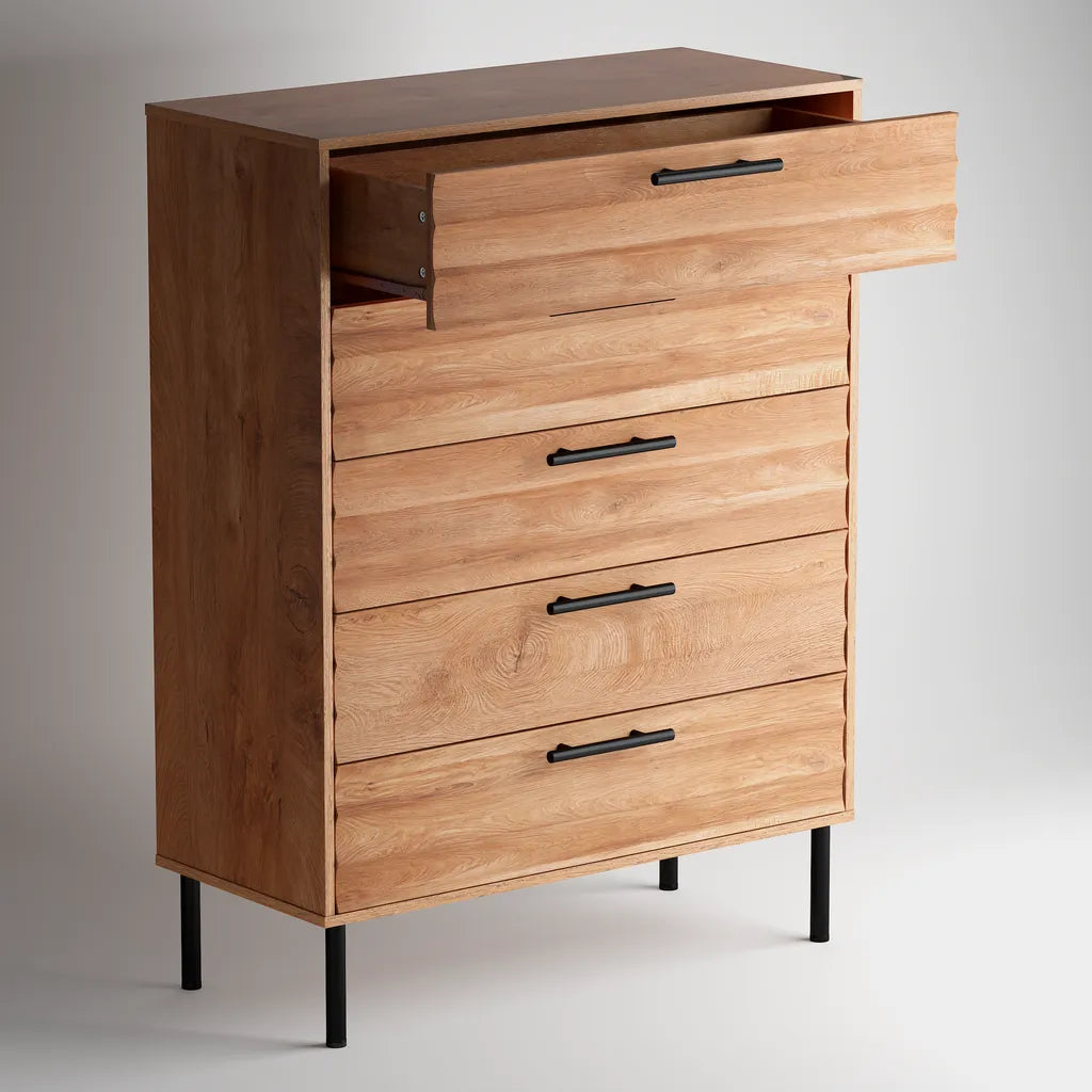 Renzo 5 Drawers Chest - Oak
